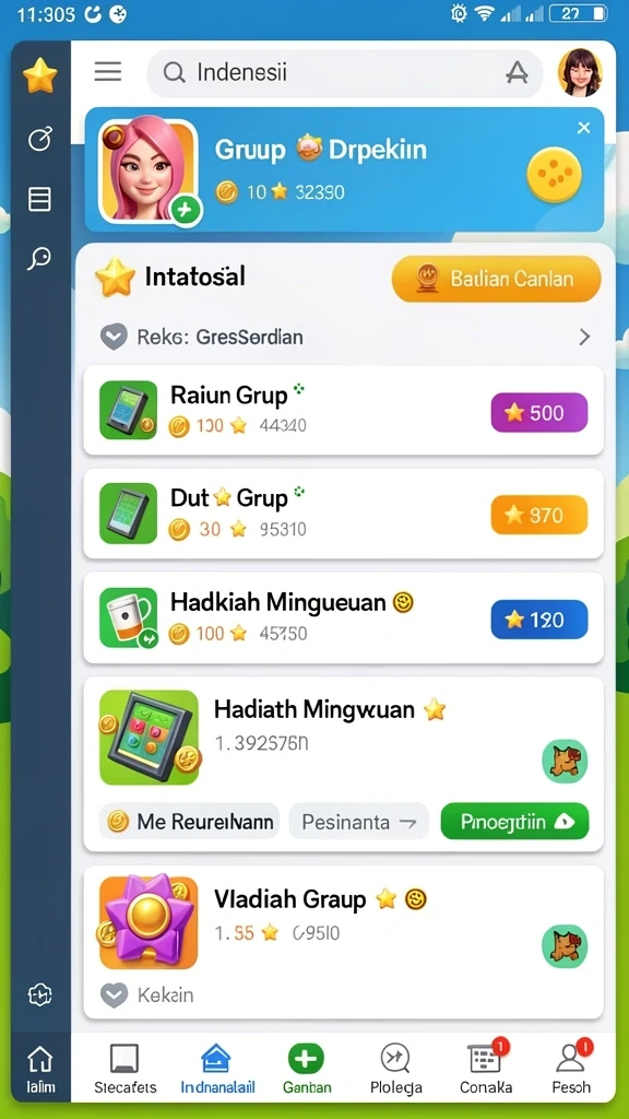 idklub - Tampilan antarmuka yang intuitif dan menarik.